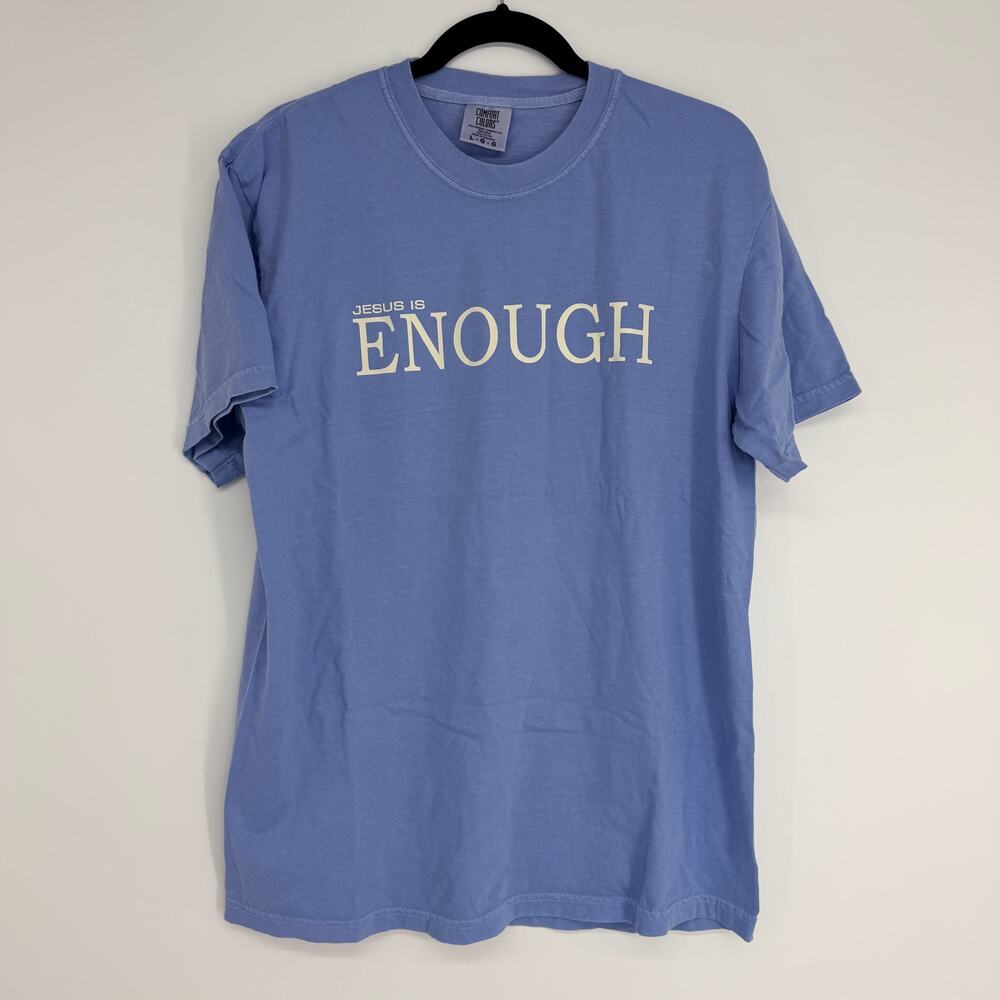 Comfort Colors Jesus Is Enough Christian Clothing John 3:30 Womens Tee Lrg NWOT